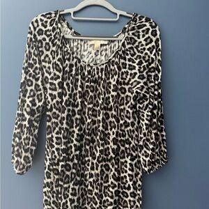Michael Kors Black and White Animal Print Blouse